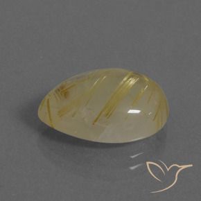 7.97克拉天然金红石石英，梨形，透明