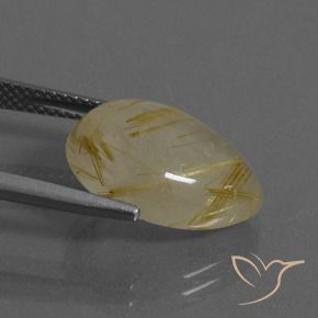 7.97克拉天然金红石石英，梨形，透明