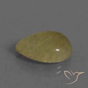 7.62克拉天然金红石石英，梨形，透明