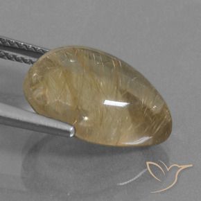 7.59克拉天然金红石石英，梨形，透明