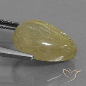 7.30克拉天然金红石石英，梨形，透明