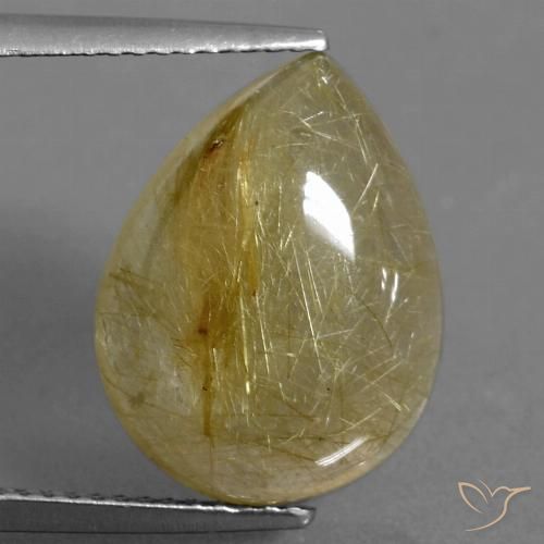9.22ct 天然 淡黄色 金红石石英, 梨形, 透明