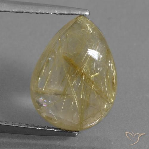 6.71ct 天然 托斯卡纳黄 金红石石英, 梨形, 透明