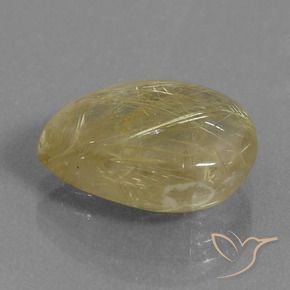 6.71克拉天然金红石石英，梨形，透明