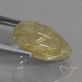 6.71克拉天然金红石石英，梨形，透明