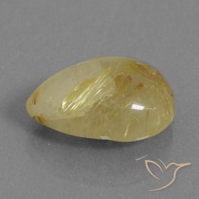 6.71克拉天然金红石石英，梨形，半透明