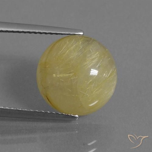 8.01克拉天然金红石石英，圆形的，半透明