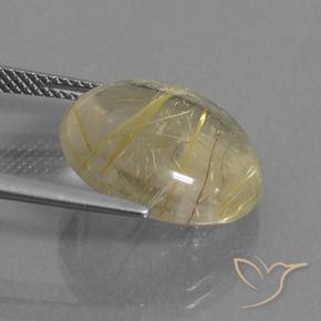 11.39克拉天然金红石石英，圆形的，透明