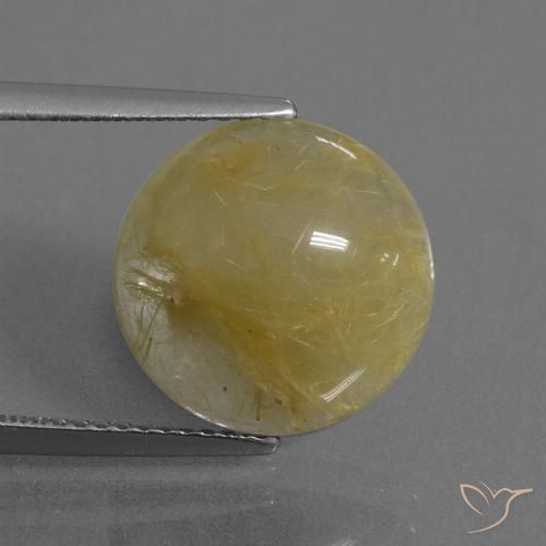 5.98ct 天然 中金 金红石石英, 圆形的, 半透明