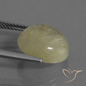7.54克拉天然金红石石英，圆形的，透明