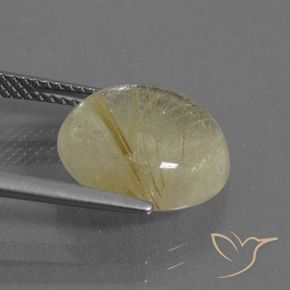 6.74克拉天然金红石石英，圆形的，透明