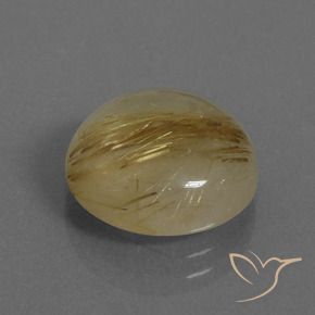 7.12克拉天然金红石石英，圆形的，半透明