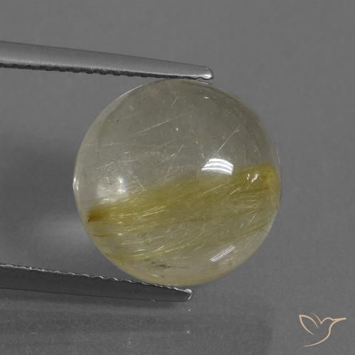 8.61ct 天然 土黄色 金红石石英, 圆形的, 透明