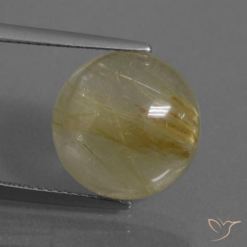 7.33ct 天然 土黄色 金红石石英, 圆形的, 透明