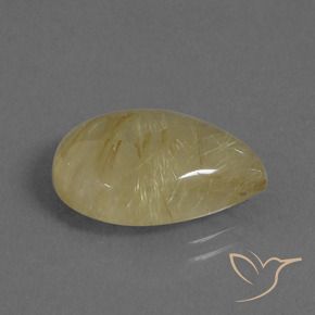 9.75克拉天然金红石石英，梨形，半透明