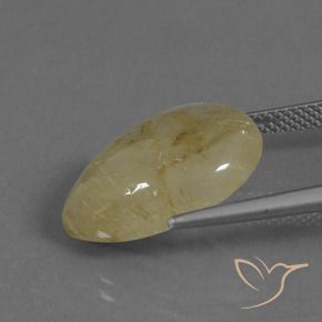 9.75克拉天然金红石石英，梨形，半透明