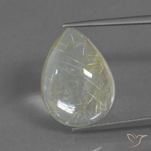 10.33ct 天然 香蕉黄 金红石石英, 梨形, 透明