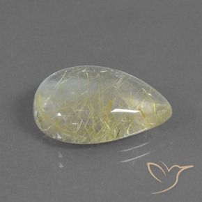 10.33克拉天然金红石石英，梨形，透明