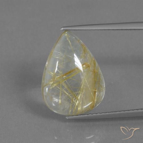 7.83ct 天然 托斯卡纳黄 金红石石英, 梨形, 透明