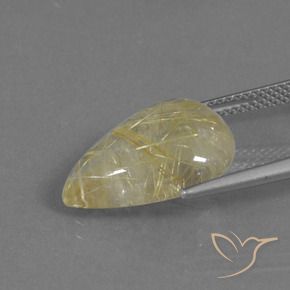 7.83克拉天然金红石石英，梨形，透明