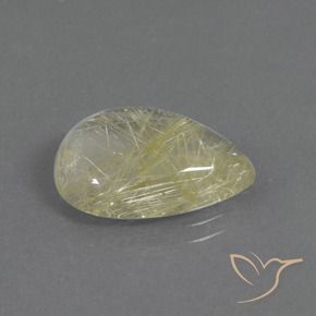 8.27克拉天然金红石石英，梨形，透明