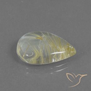 8.51克拉天然金红石石英，梨形，透明