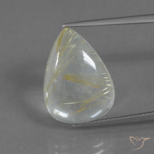 8.42ct 天然 浅土黄色 金红石石英, 梨形, 透明