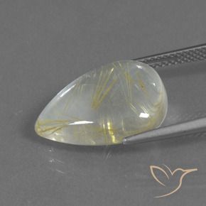 8.42克拉天然金红石石英，梨形，透明