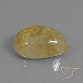 12.62克拉天然金红石石英，梨形，半透明