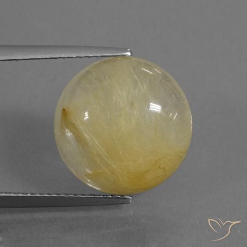 8.80克拉天然金红石石英，圆形的，透明
