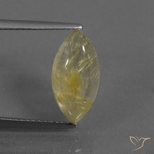 3.58ct 天然 淡黄色 金红石石英, 榄尖形, 透明