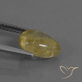 2.13克拉天然金红石石英，梨形，半透明