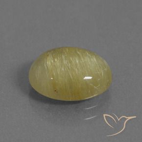 3.22克拉天然金红石石英，椭圆形，透明