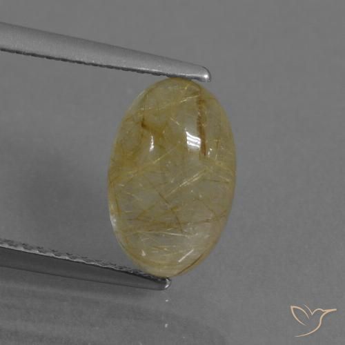 2.88克拉天然金红石石英，椭圆形，透明