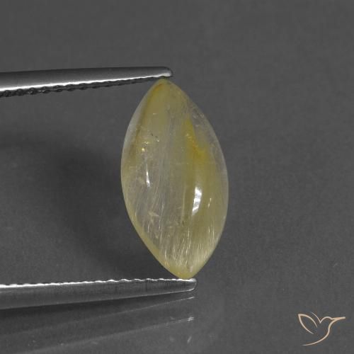 3.00ct 天然 暖黄 金红石石英, 榄尖形, 透明