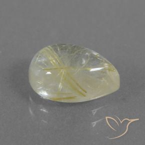 2.51克拉天然金红石石英，梨形，透明