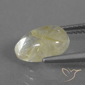 2.51克拉天然金红石石英，梨形，透明