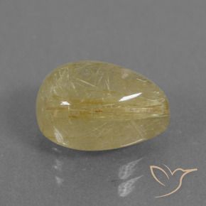 3.05克拉天然金红石石英，梨形，透明