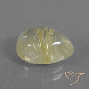 2.76克拉天然金红石石英，梨形，透明