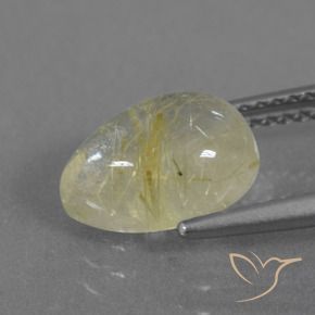 2.76克拉天然金红石石英，梨形，透明