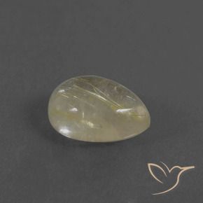 2.58克拉天然金红石石英，梨形，透明