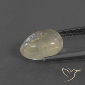 2.58克拉天然金红石石英，梨形，透明