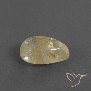 2.61克拉天然金红石石英，梨形，透明