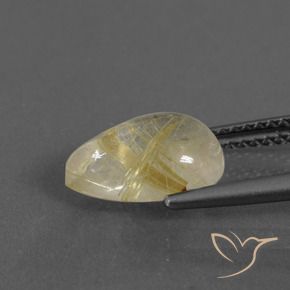 2.61克拉天然金红石石英，梨形，透明