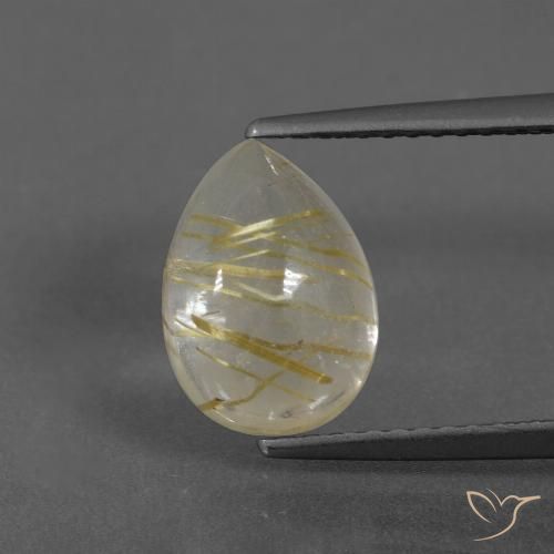 2.97ct 天然 土黄色 金红石石英, 梨形, 透明