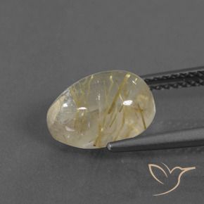 2.97克拉天然金红石石英，梨形，透明