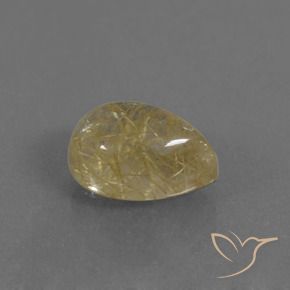 2.94克拉天然金红石石英，梨形，透明