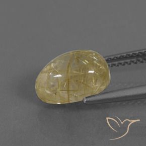 2.94克拉天然金红石石英，梨形，透明