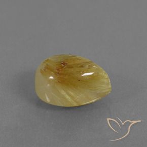 3.17克拉天然金红石石英，梨形，半透明