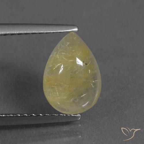2.36克拉天然金红石石英，梨形，透明